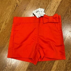 Janie and Jack baby toddler 18-24 mo Vibrant Orange Shorts with Bow Detail NWT